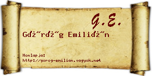 Görög Emilián névjegykártya